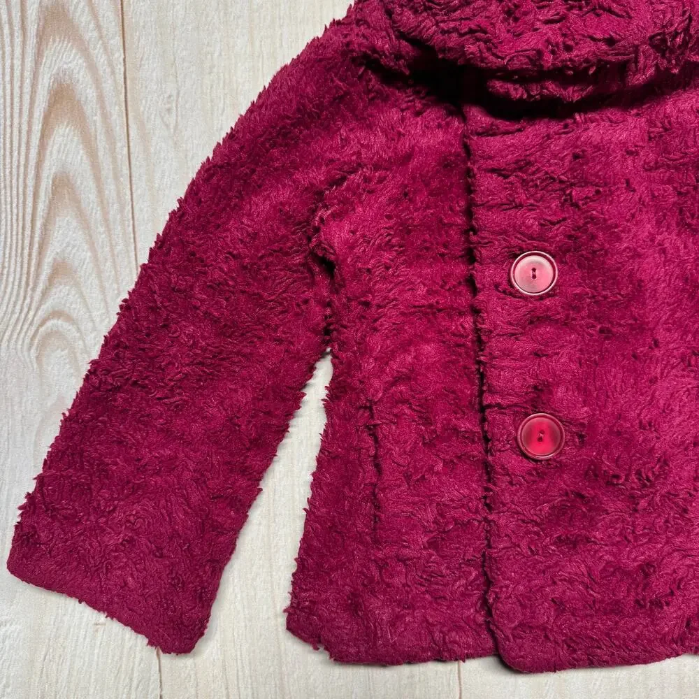 Patagonia Kids Girls Pelage Size XS 5-6 Faux Fur Fleece Jacket Magenta